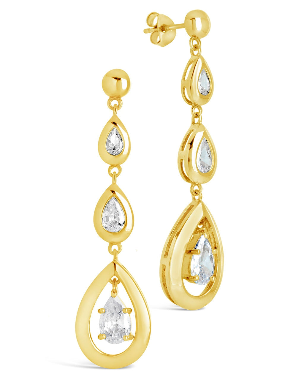 Zara Teardrop CZ Crystal Dangle Earrings for Women - Elegant Cubic Zirconia Drop Earrings for Party, Wedding & Evening Wear