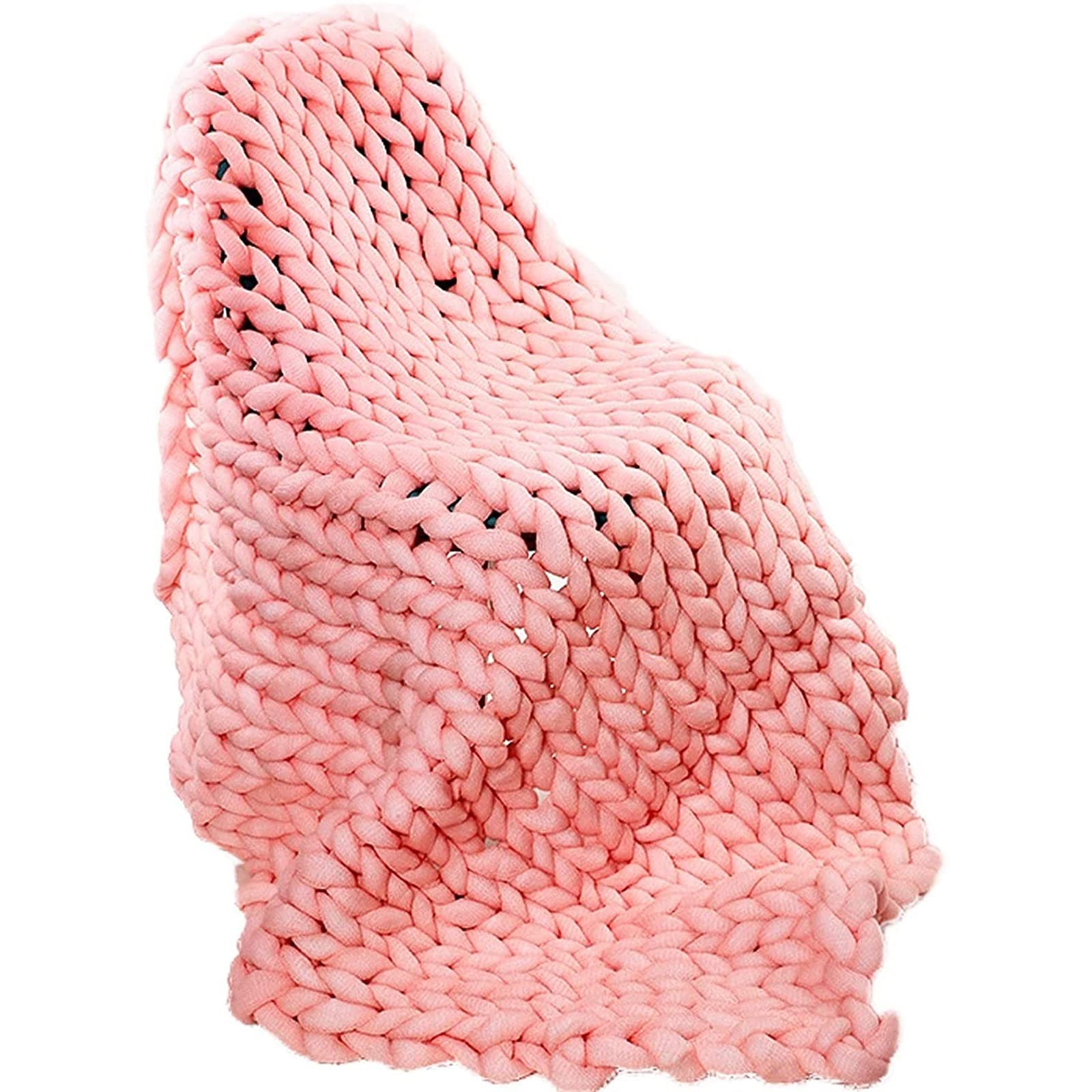XYXH Chunky Knit Blanket Throw - Soft Chenille Yarn Cable Knit Weighted Blanket (100x120cm) | Cozy Living Room Sofa Blanket, Bed Throw & Perfect Gift for Christmas