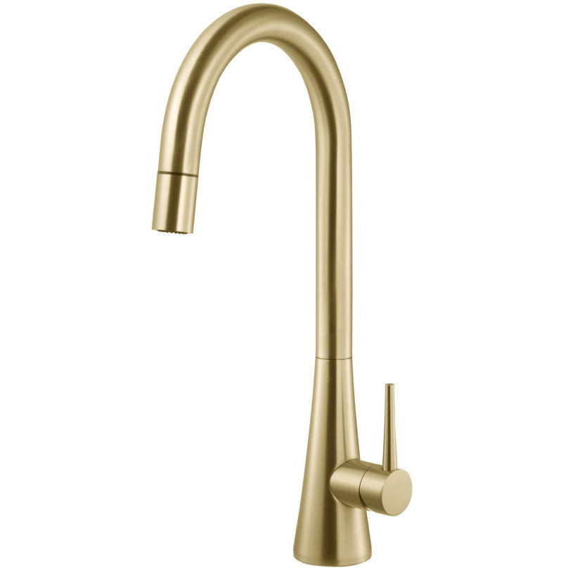 Hamat SEPD 1000 BB Serenity Dual Function Pull Down Kitchen Faucet in Brushed Brass - Modern Touchless Kitchen Sink Faucet for Easy Cooking & Cleaning