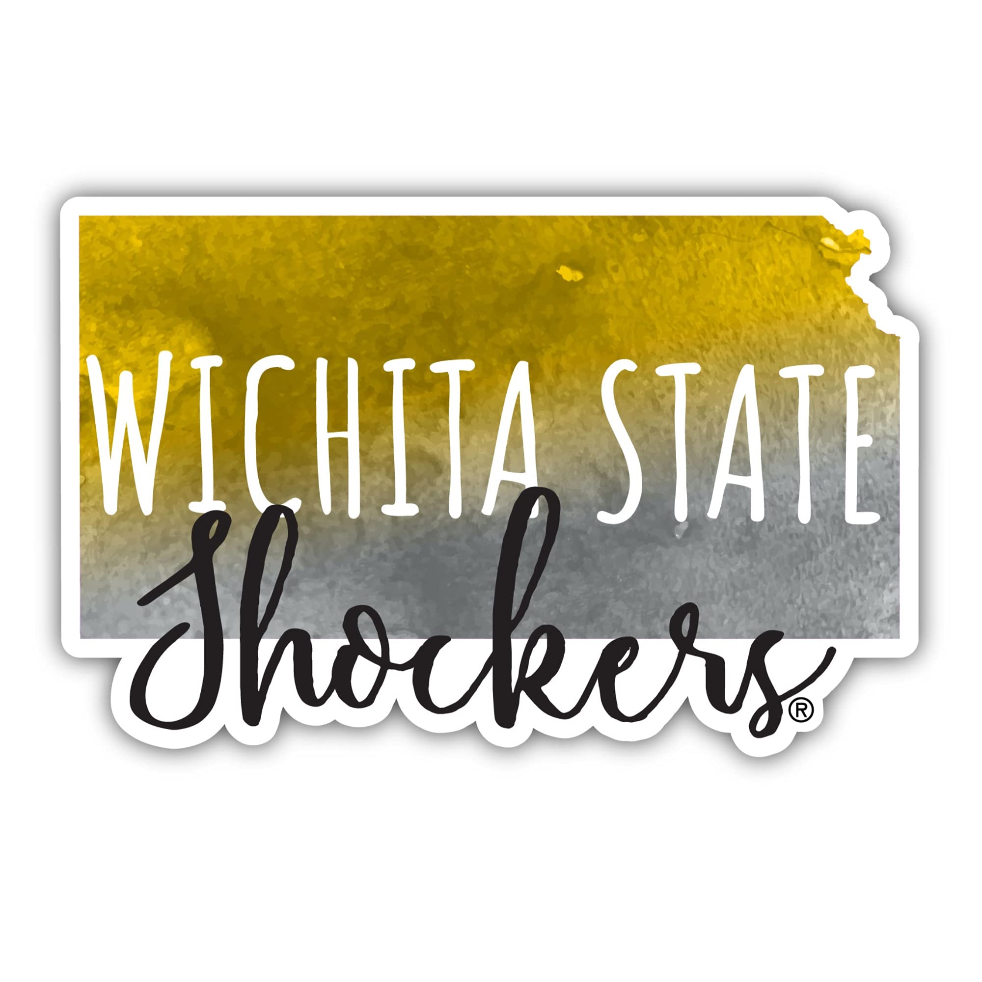Wichita State Shockers Watercolor Die Cut Decal Sticker - 2 Inch (4 Pack) - Perfect for Laptops, Cars, Tumblers & School Spirit Accessories