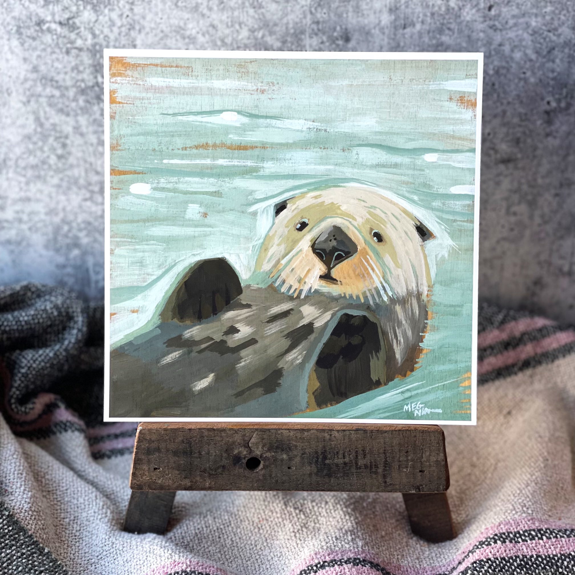 Puget Otter Print - Premium Wildlife Art Poster for Home & Office Decor | Nature-Inspired Wall Art for Living Room, Bedroom, or Gift