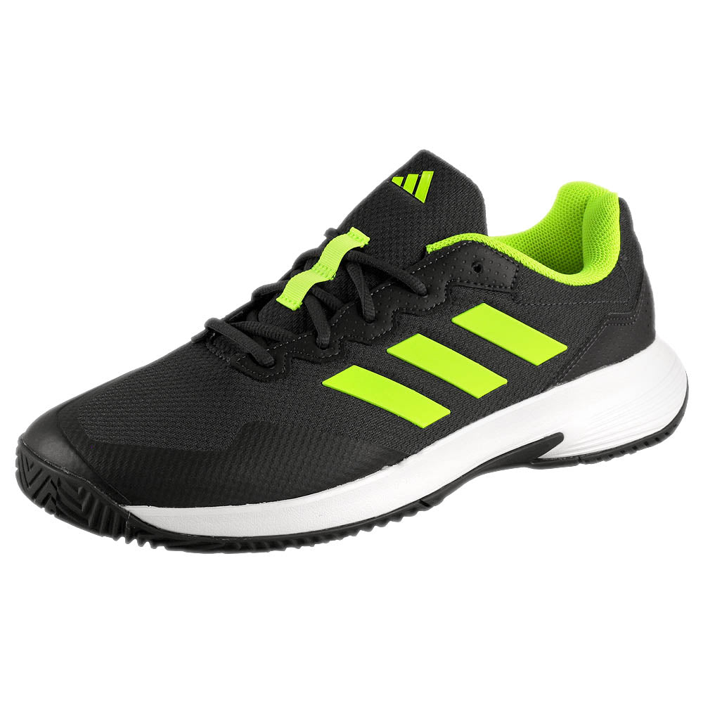 Adidas Men's GameCourt 2 Tennis Shoes - Carbon/Lucid Lemon Color - Perfect for Court Sports & Casual Wear