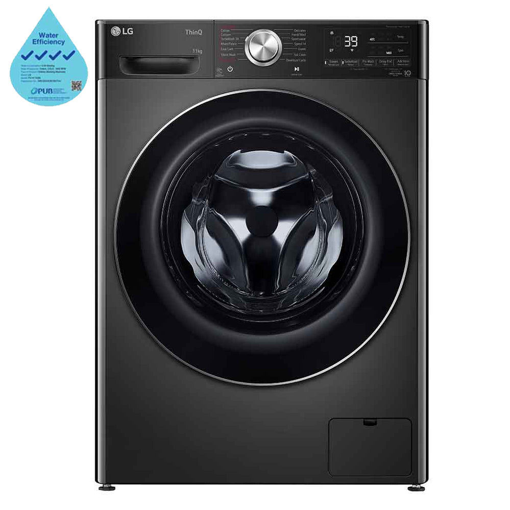 LG FV1411S2B 11KG Front Load Washing Machine with Free Gift - Energy Efficient, Quiet Operation for Laundry Room, Apartment, or Small Home Use