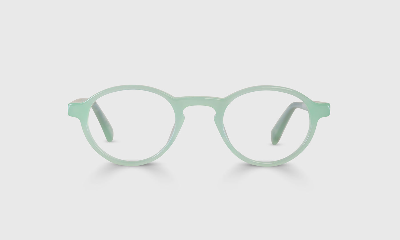 Board Stiff Narrow Color 20 Milky Mint Front and Temples - Stylish Eyewear for Everyday Wear, Work & Outdoor Activities