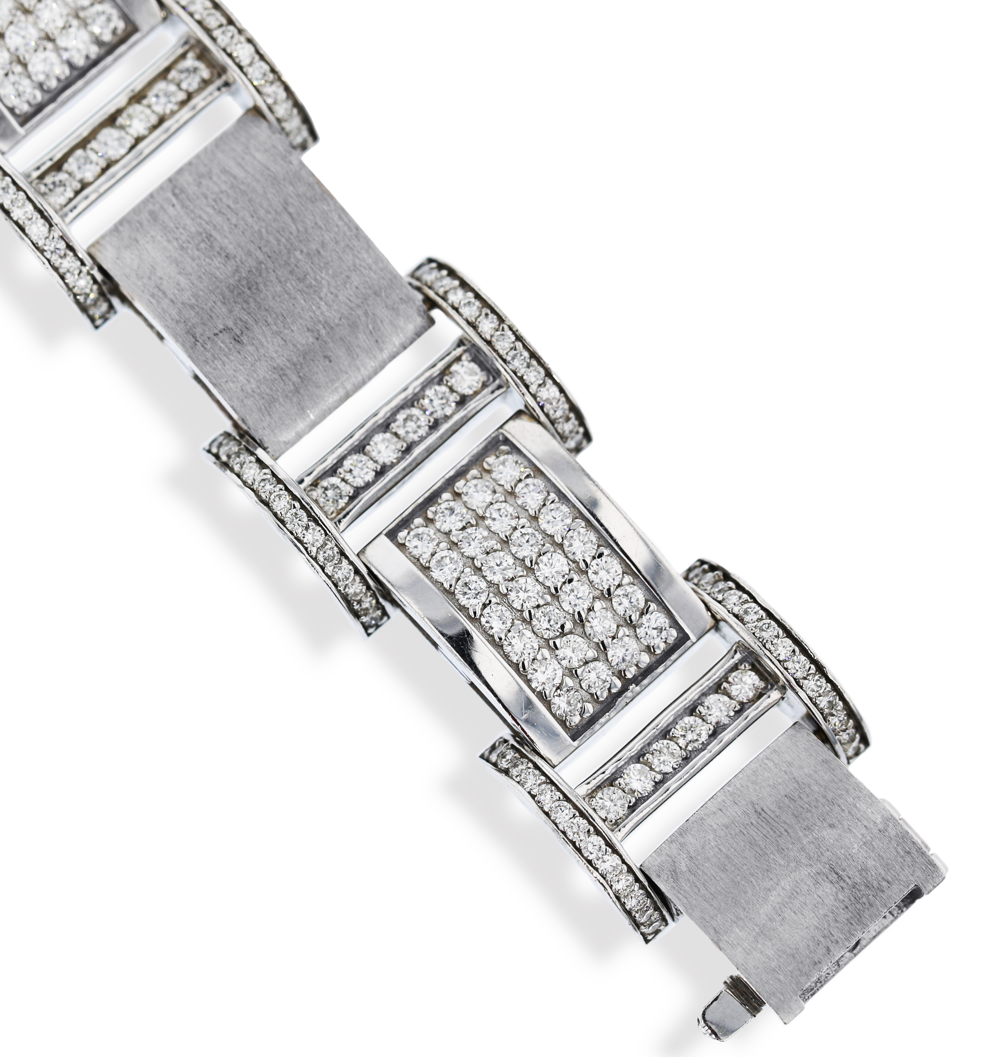 14K White Gold Men's Diamond Bracelet - 6.30 Carat Total Weight (CTW) Luxury Tennis Bracelet for Gifts, Weddings & Special Occasions