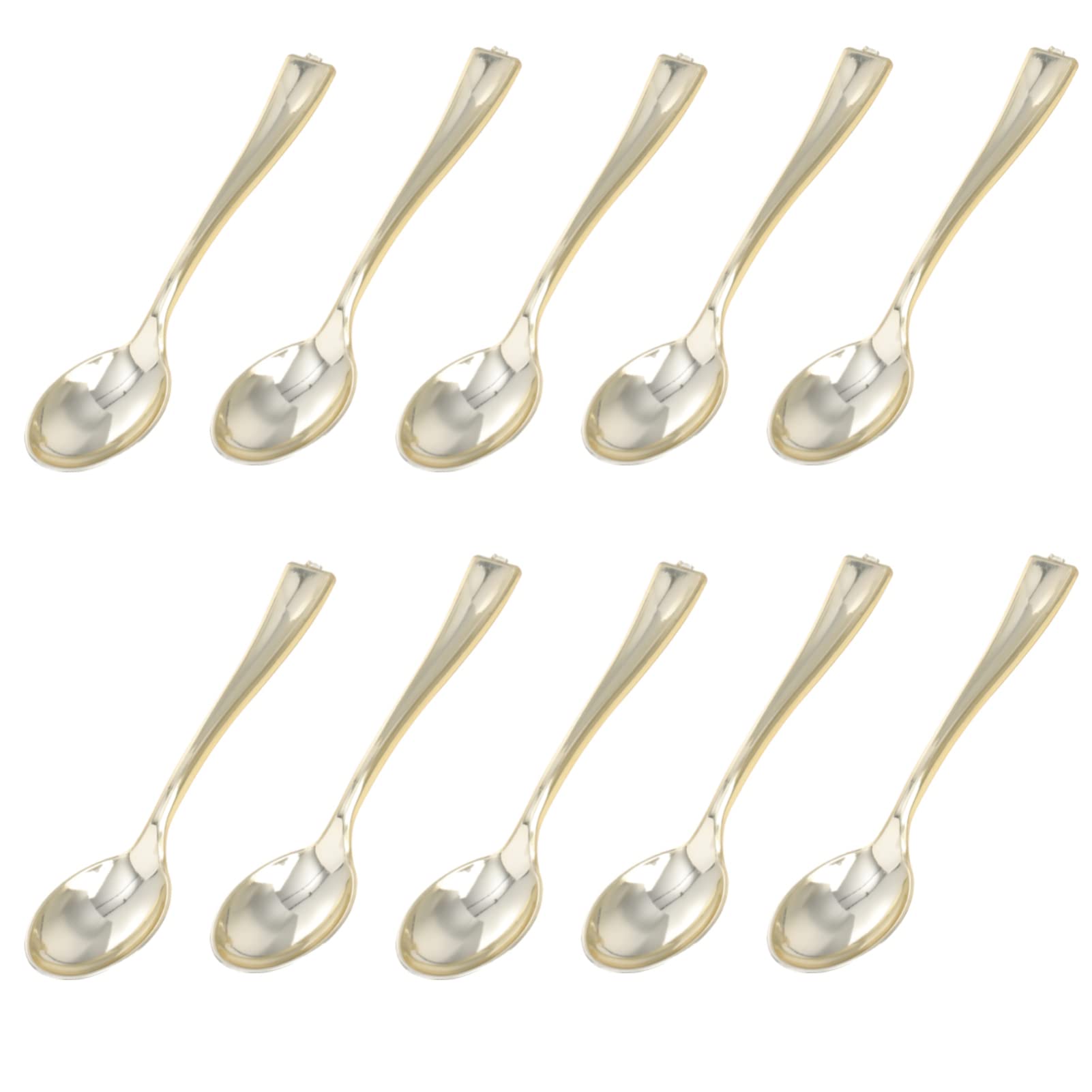 UPKOCH 80Pcs Disposable Plastic Mini Cake Spoons - Gold Dessert Spoons for Ice Cream, Espresso, Sugar | Perfect for Catering, Weddings, Parties & Home Baking