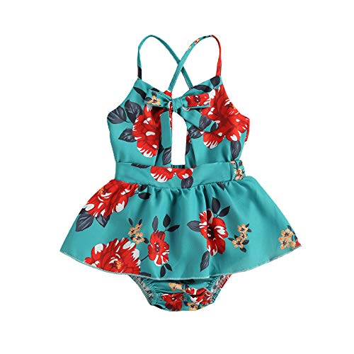Infant Baby Girl Halter Sleeveless Romper with Bowknot - Soft Cotton Summer Bodysuit Jumpsuit for Newborns & Toddlers - Perfect for Beach, Park, and Family Outings