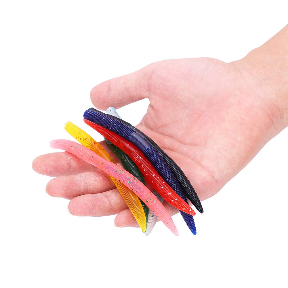 8G Lightweight Worm Lures & Soft Lures - Durable Freshwater & Saltwater Fishing Bait for Bass, Trout, and Panfish