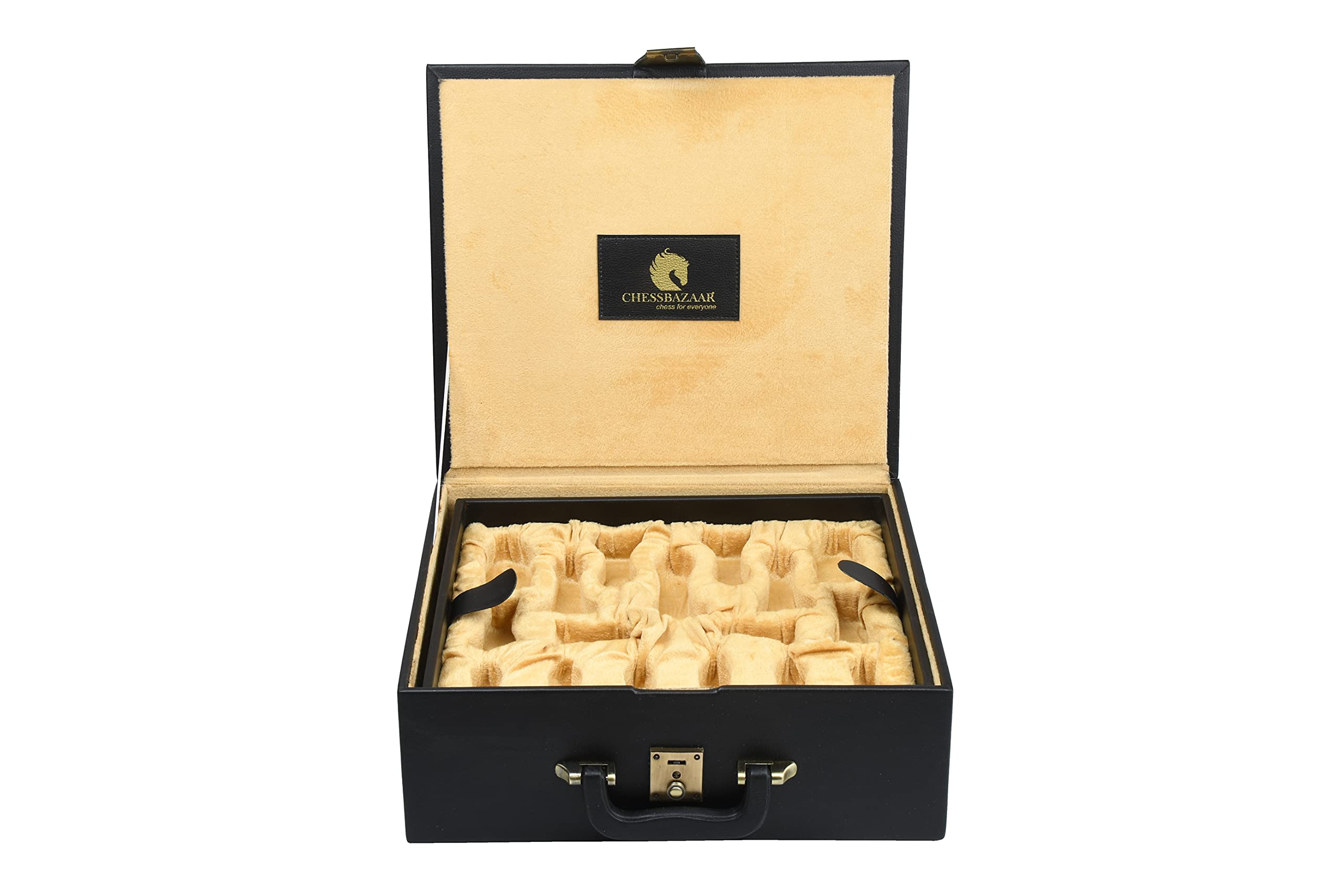 Premium Wooden Chess Set Storage Box with Double Tray & Fixed Slots - Fits 4
