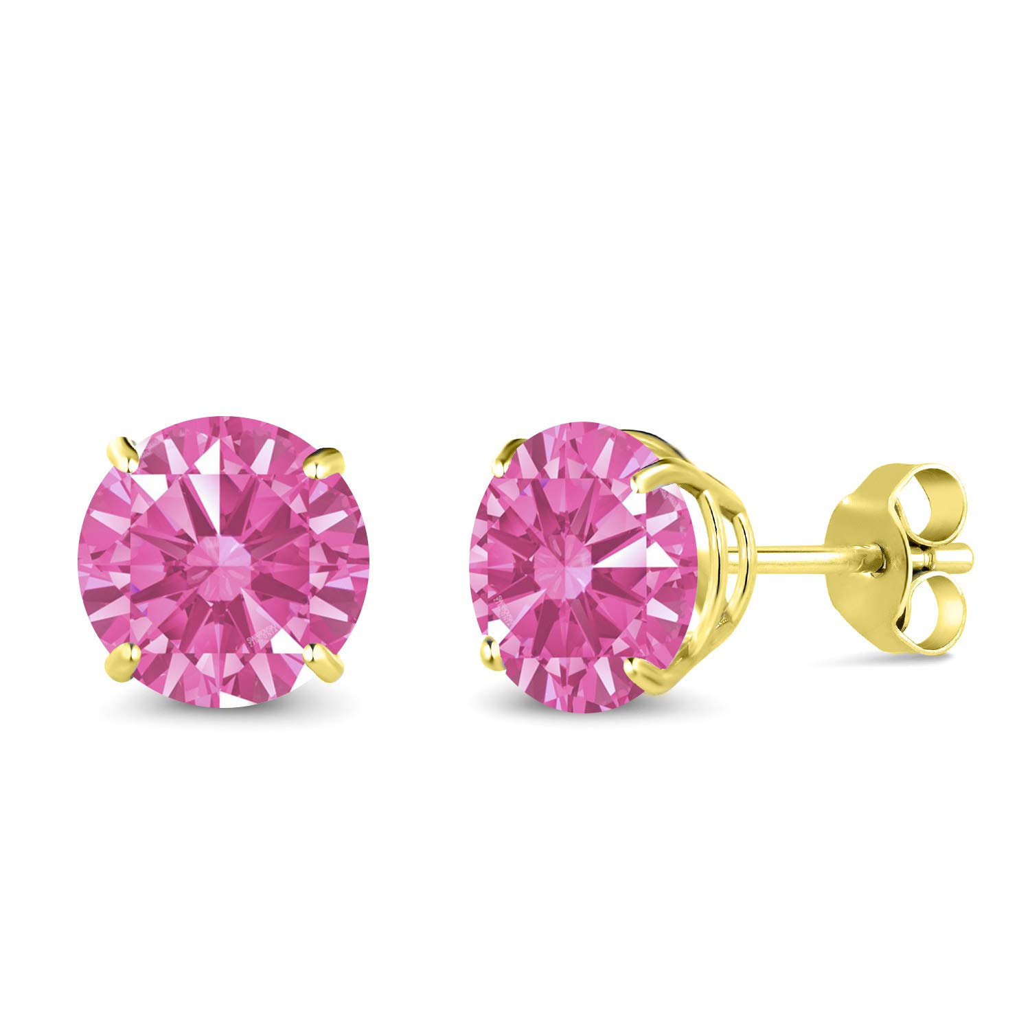 10K Yellow Gold Round 7MM Gemstone Birthstone Stud Earrings for Women & Men | Genuine Birthstone Jewelry Gift for Anniversary, Birthday & Special Occasions | Gem Stone King