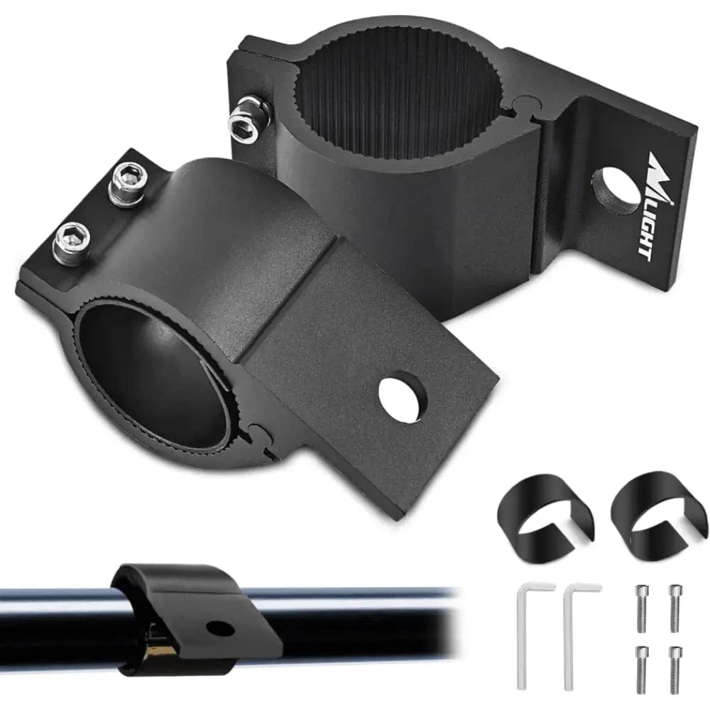 Heavy Duty Tube Clamp Mount Bracket Kit for 1.81in & 2.13in Round Bull Bars - Universal Fit (Pair) - Perfect for Off-Road Vehicles, ATVs, and Truck Accessories Installation