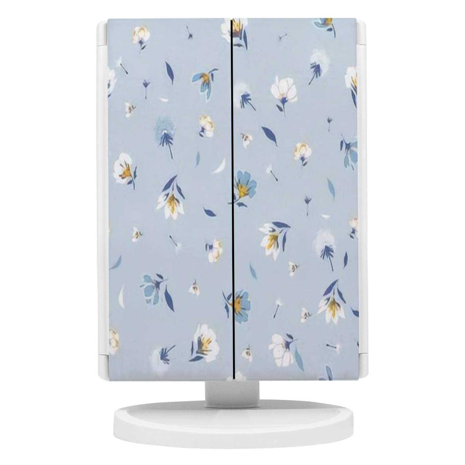 Blossom Floral LED Makeup Mirror with Lights - 1X/2X/3X Magnification, Touch Control, Trifold Vanity Mirror for Travel & Desk | Perfect for Home, Salon, and On-the-Go Makeup Application