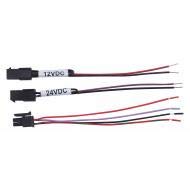 Hes 2007M - 12V to 24V DC Plug In Pigtail Power Adapter Cord (Pack of 2) - Perfect for CCTV Cameras, LED Lights, and Security Systems