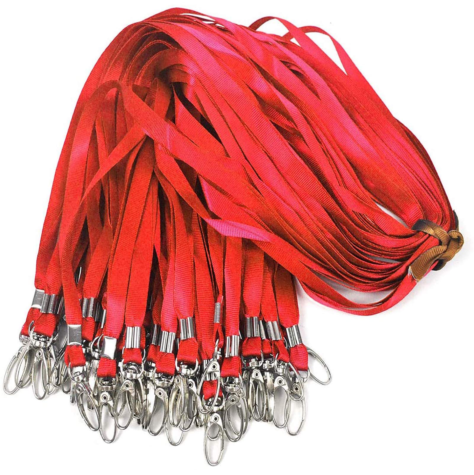 100Pcs Bulk Lanyards with Swivel Hooks - ID Badge Holders for Work & Events
