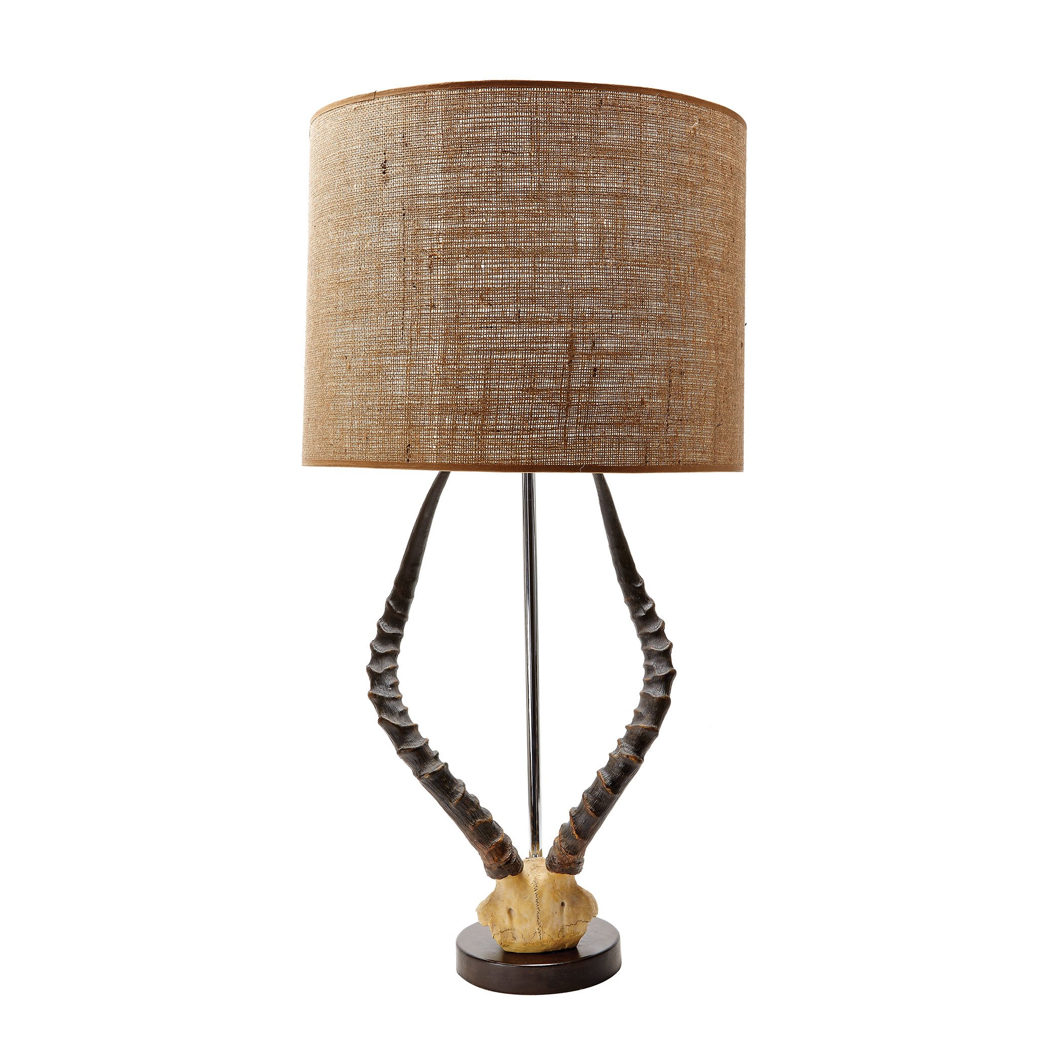 Natural Resin Horn Table Lamp in Brown - Handcrafted Diamond Home Decor for Living Room, Bedroom & Office Lighting