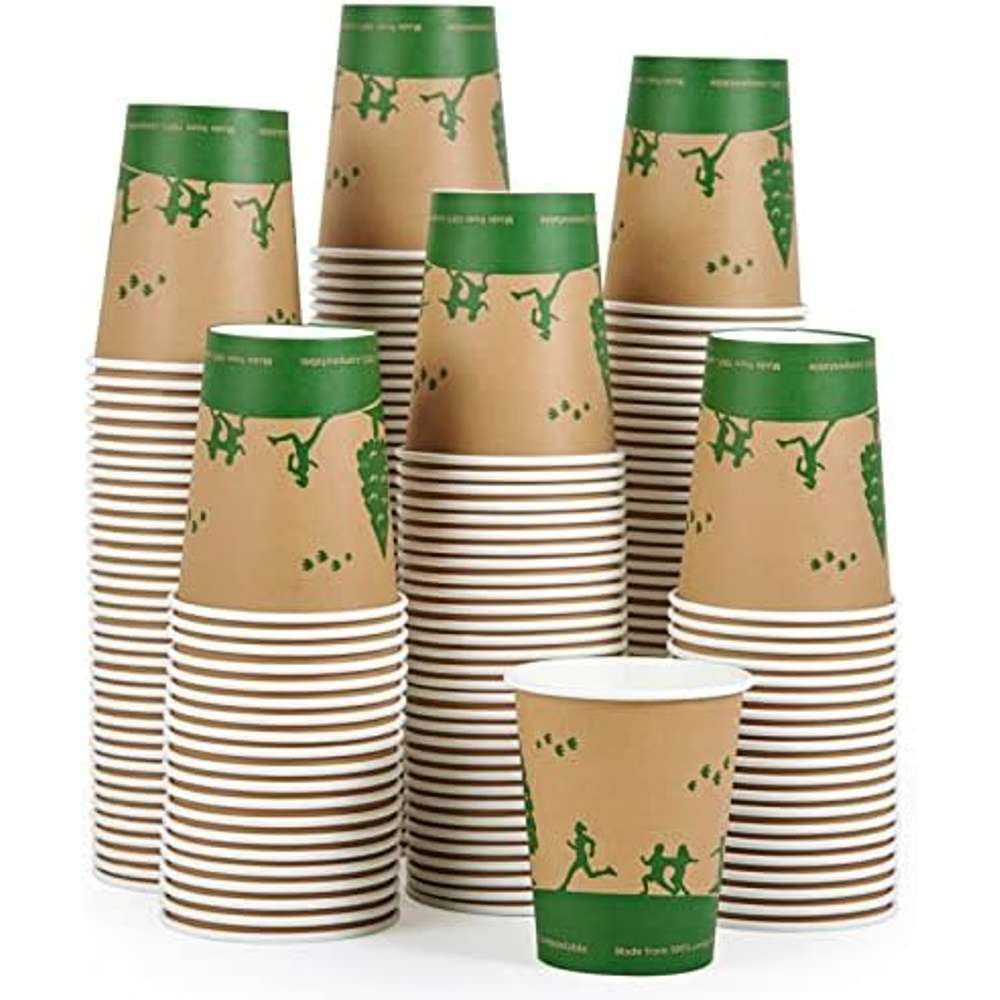 Eco-Friendly Biodegradable Cups - 12 Pack Compostable & Sustainable Disposable Cups #OB0384 - Perfect for Parties, Picnics, and Eco-Conscious Events