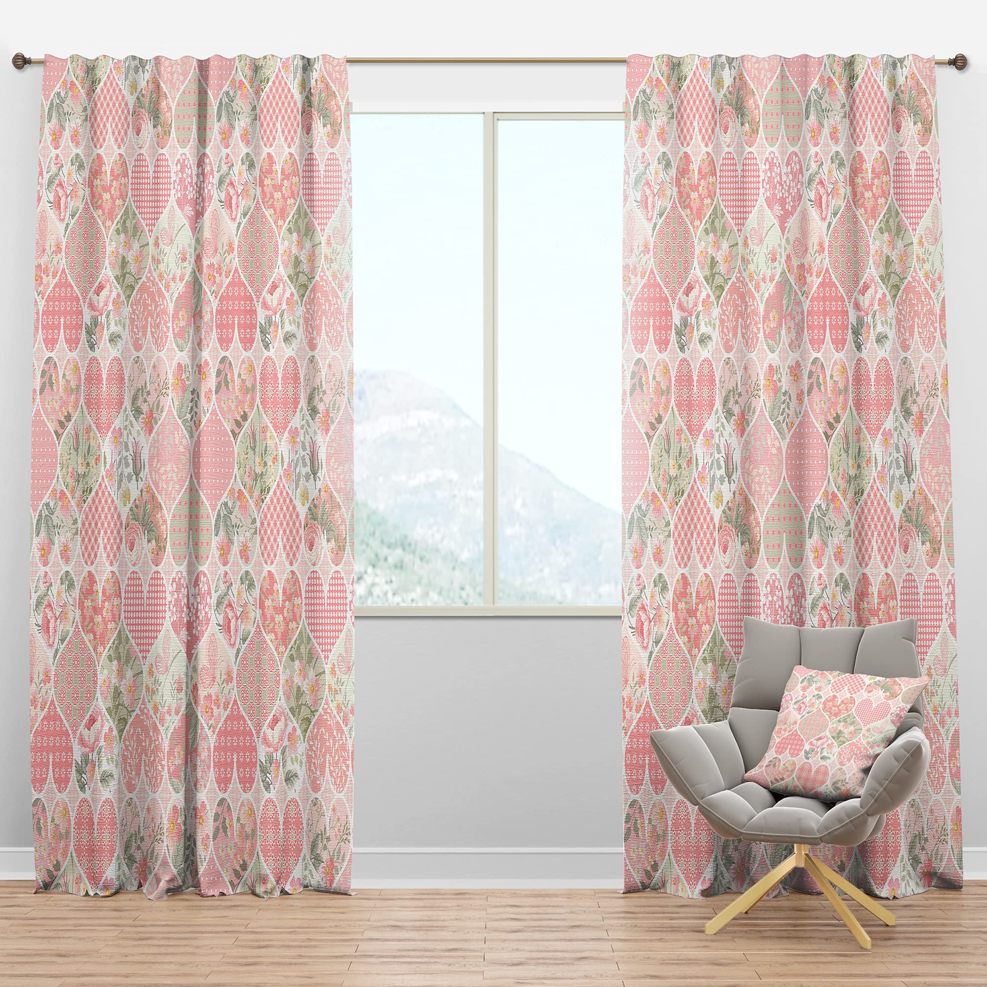 DesignQ Blackout Curtains 'Patchwork Pattern' - Thermal Insulated Single Panel (52x120 Inches) for Bedroom & Living Room - Noise Reducing, Energy Saving Window Drapes for Home, Office & Nursery