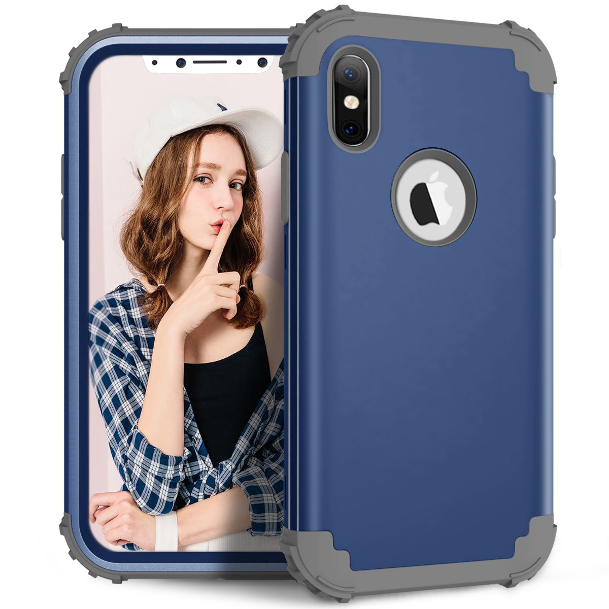 SAVYOU Heavy Duty Shockproof Hybrid Defender Case for iPhone X/XS 5.8