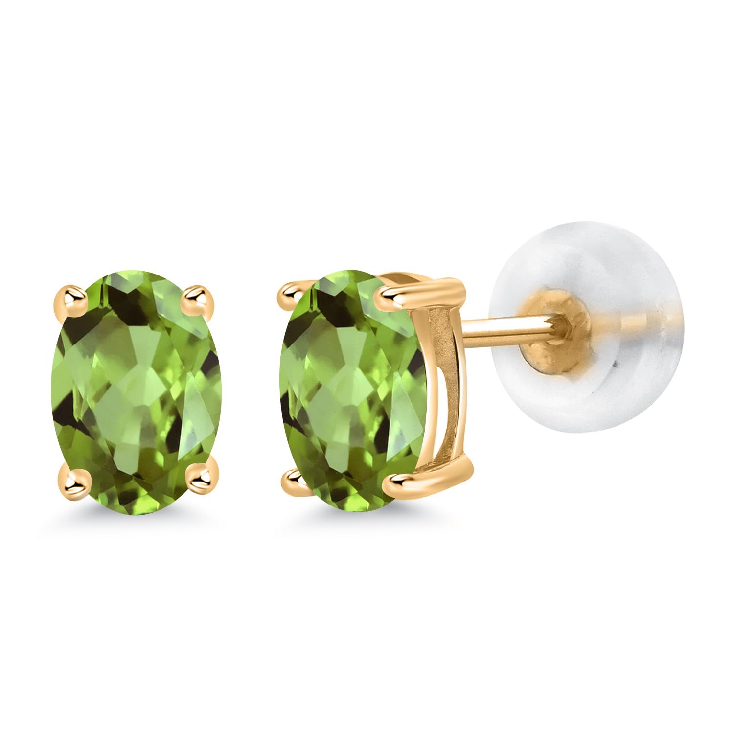 14K Gold Oval Gemstone Stud Earrings for Women & Men | 6x4mm Birthstone Jewelry | Perfect Gift for Mom, Wife, Her | Elegant Fine Jewelry for Everyday Wear & Special Occasions