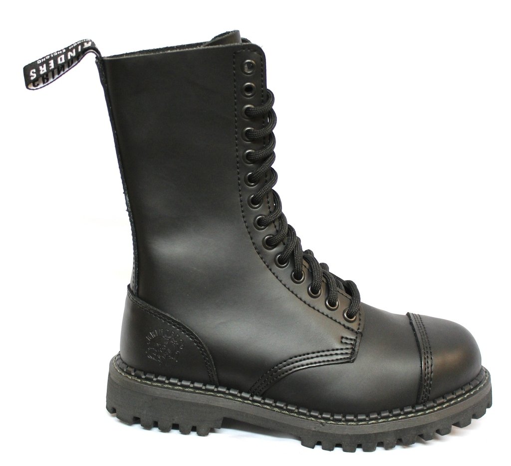 Grinders Herald 2015 Matte Black Steel Toe Military Boots for Men & Women - Durable Work Safety Shoes for Construction, Motorcycle Riding and Punk Fashion