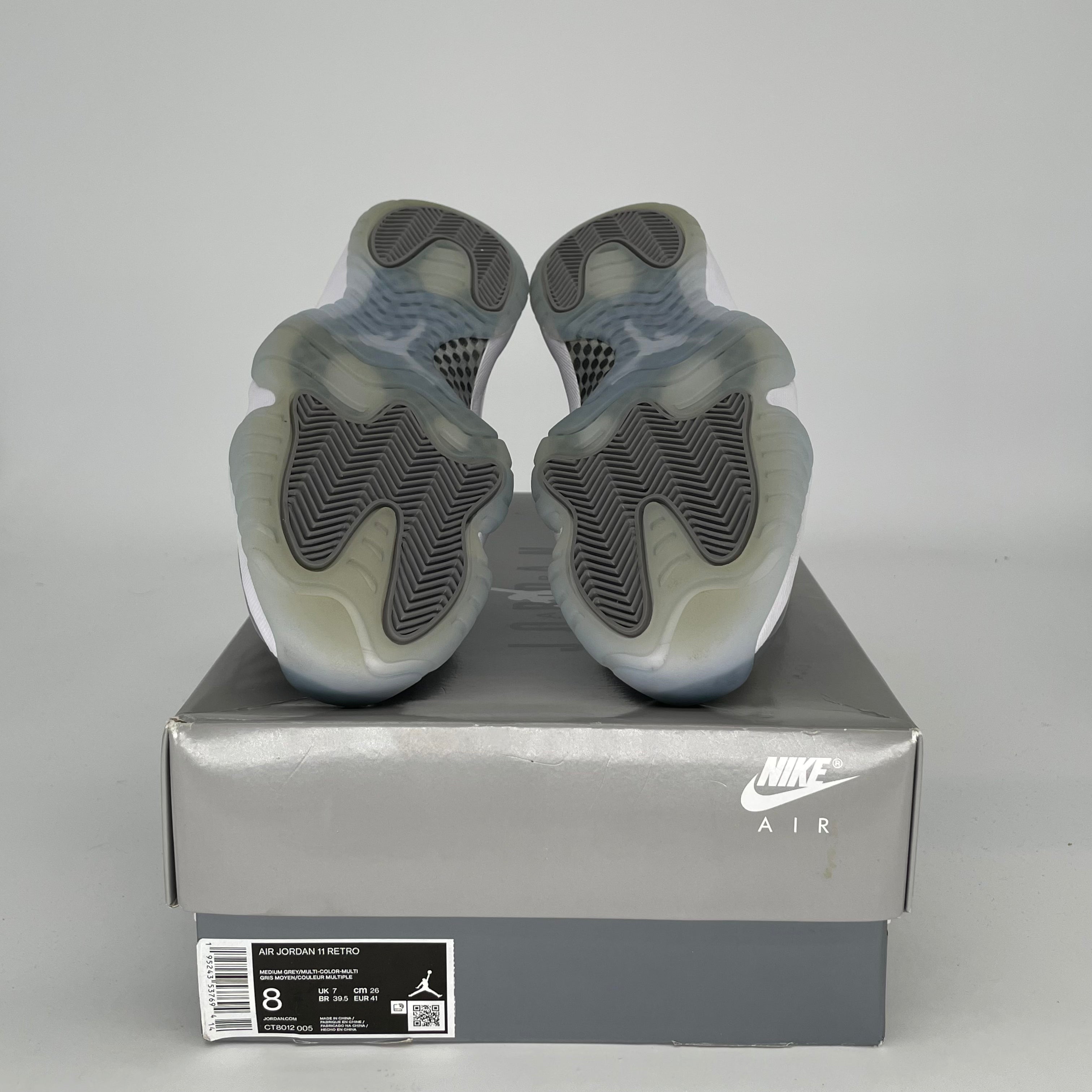 AIR JORDAN 11 COOL GREY Basketball Shoes - Men's Size 8/Women's Size 9.5 (CT8012-005) - Retro Sneakers for Casual Wear & Court Performance