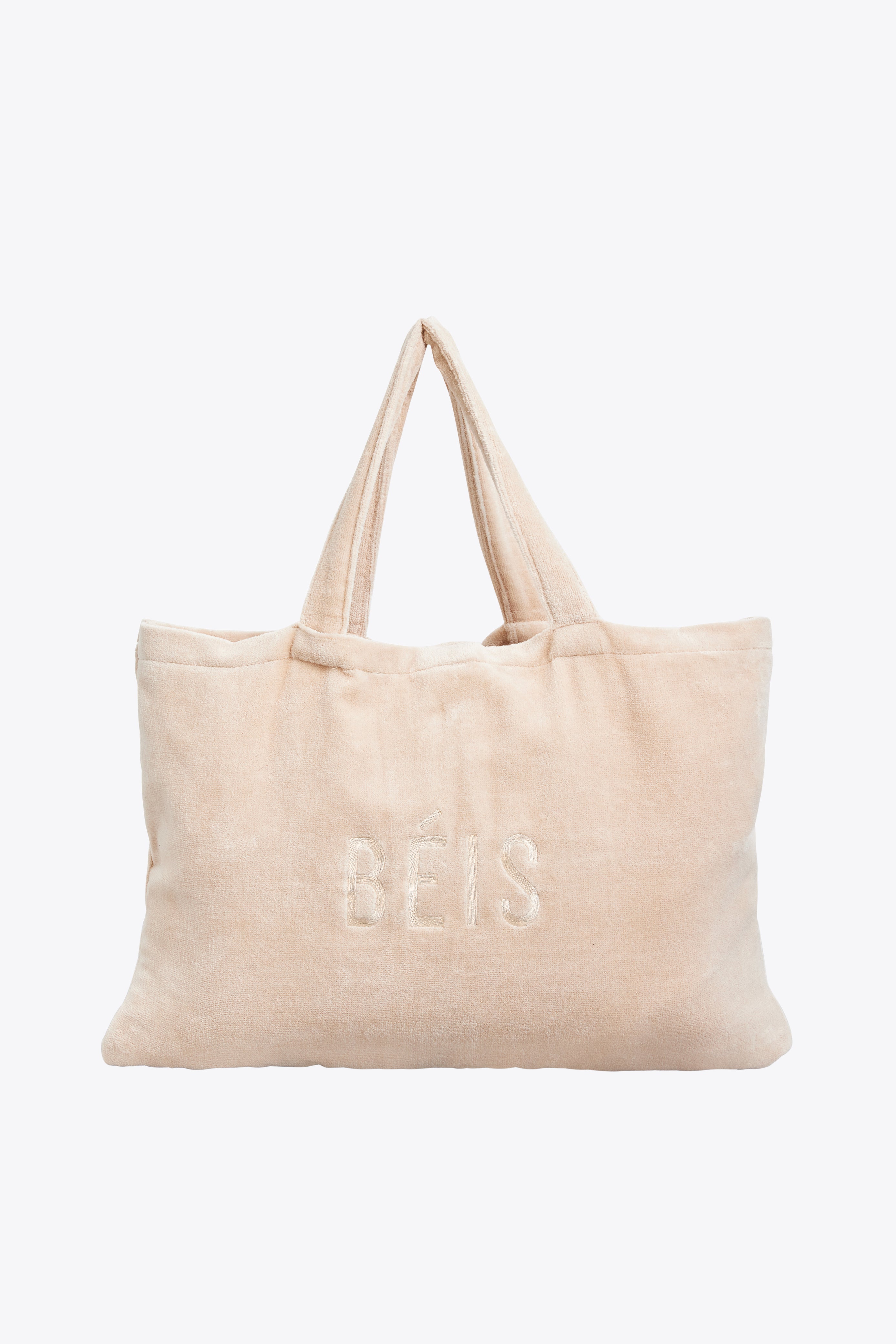 Premium Beige Terry Towel Tote Bag - Soft Cotton Beach Tote for Women - Perfect for Pool, Gym & Shopping