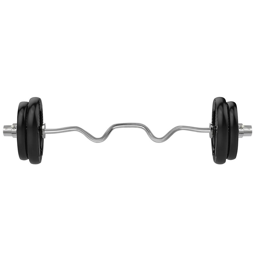 BRADEM Olympic Weight Bar 3.9ft - 176 lb Capacity, Heavy Duty Men's Workout Barbell for Squats & Strength Training, Gym & Home Fitness Equipment (Silver) - Perfect for CrossFit, Powerlifting & Home Workouts