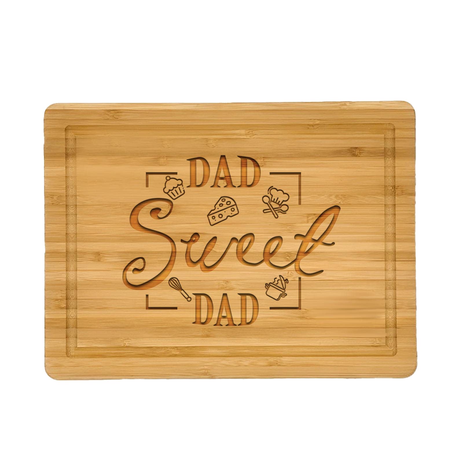 Personalized Bamboo Cutting Board for Dad - Engraved Father's Day Gift, Unique Dad Sweet Dad Cutting Board - Perfect for Kitchen, BBQ, and Housewarming Gifts