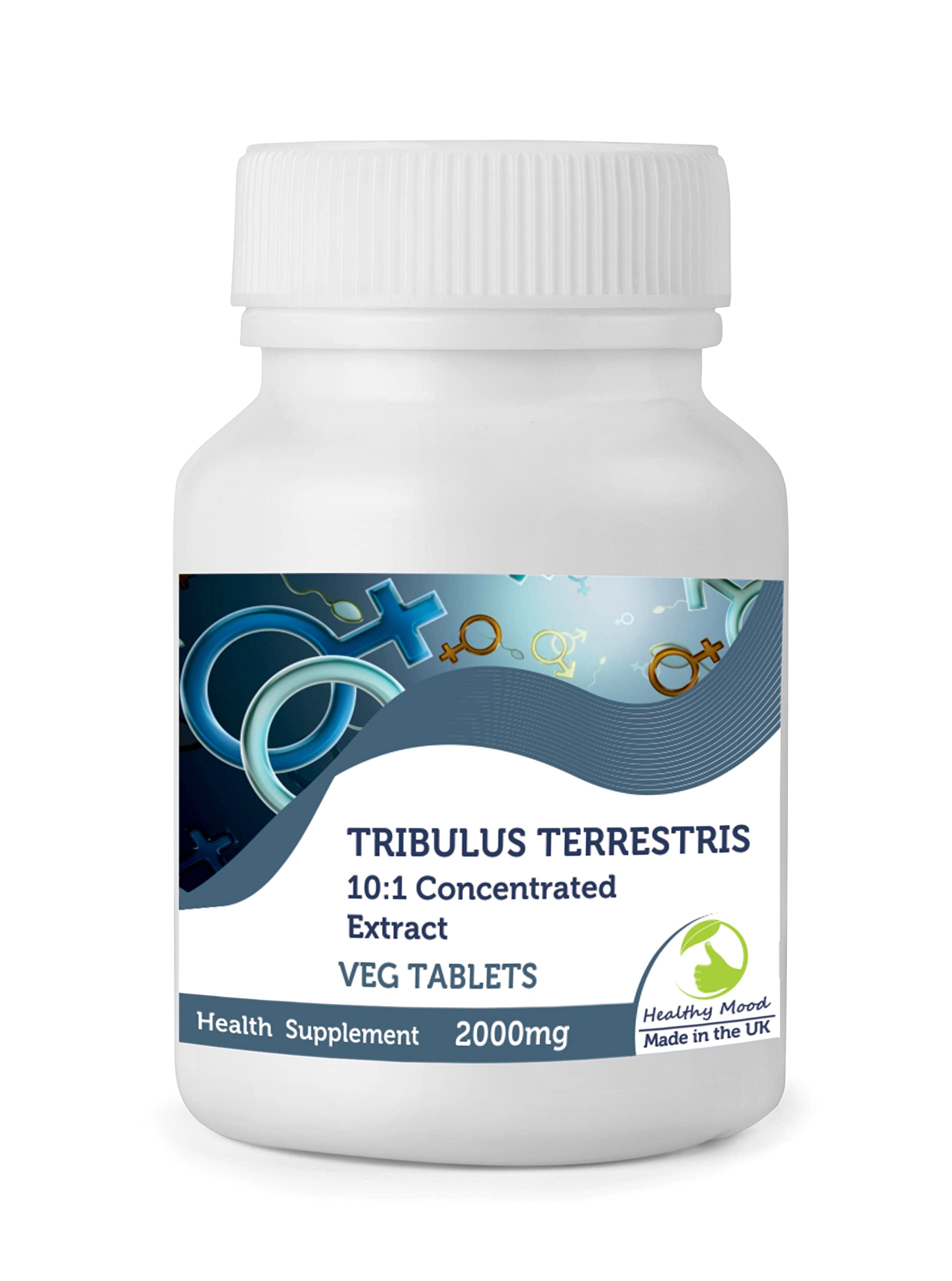 Tribulus Terrestris 2000mg 10:1 Concentrated Extract - 1000 Veg Capsules for Men's Health, Testosterone Support & Mood Enhancement | Natural Energy Booster for Workout, Fitness & Daily Wellness