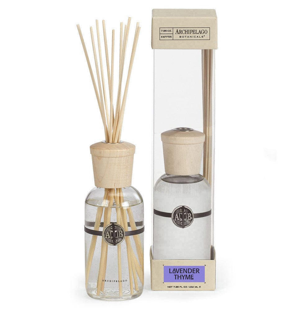 Lavender Thyme Reed Diffuser - Natural Aromatherapy Essential Oil Home Fragrance for Relaxation, Bedroom, Bathroom & Living Room Decor
