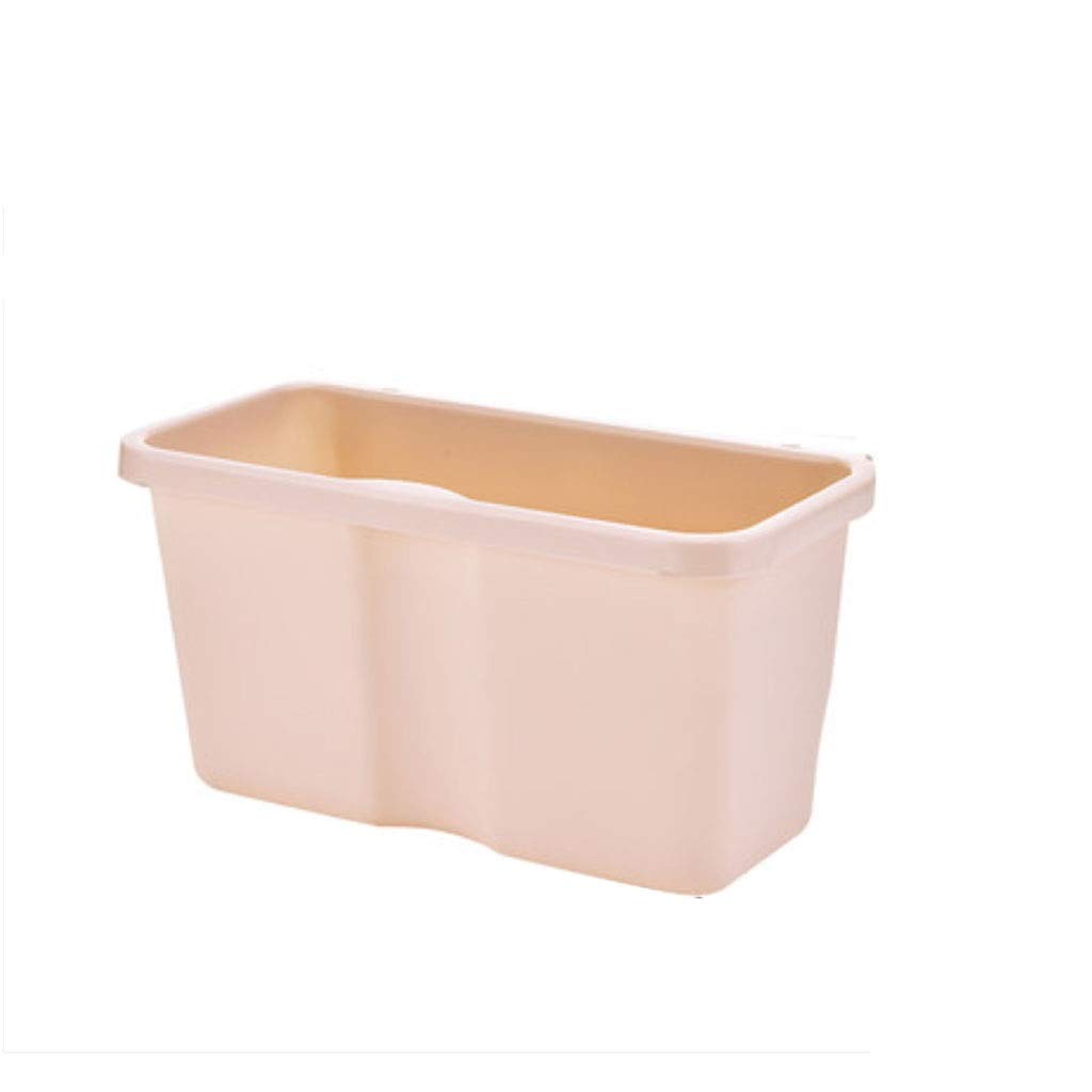 Hongfeishangmao Hanging Trash Can for Kitchen Cabinet Door - Pink Plastic Waste Bin Container | Ideal for Small Kitchens, Bathrooms & Office Spaces