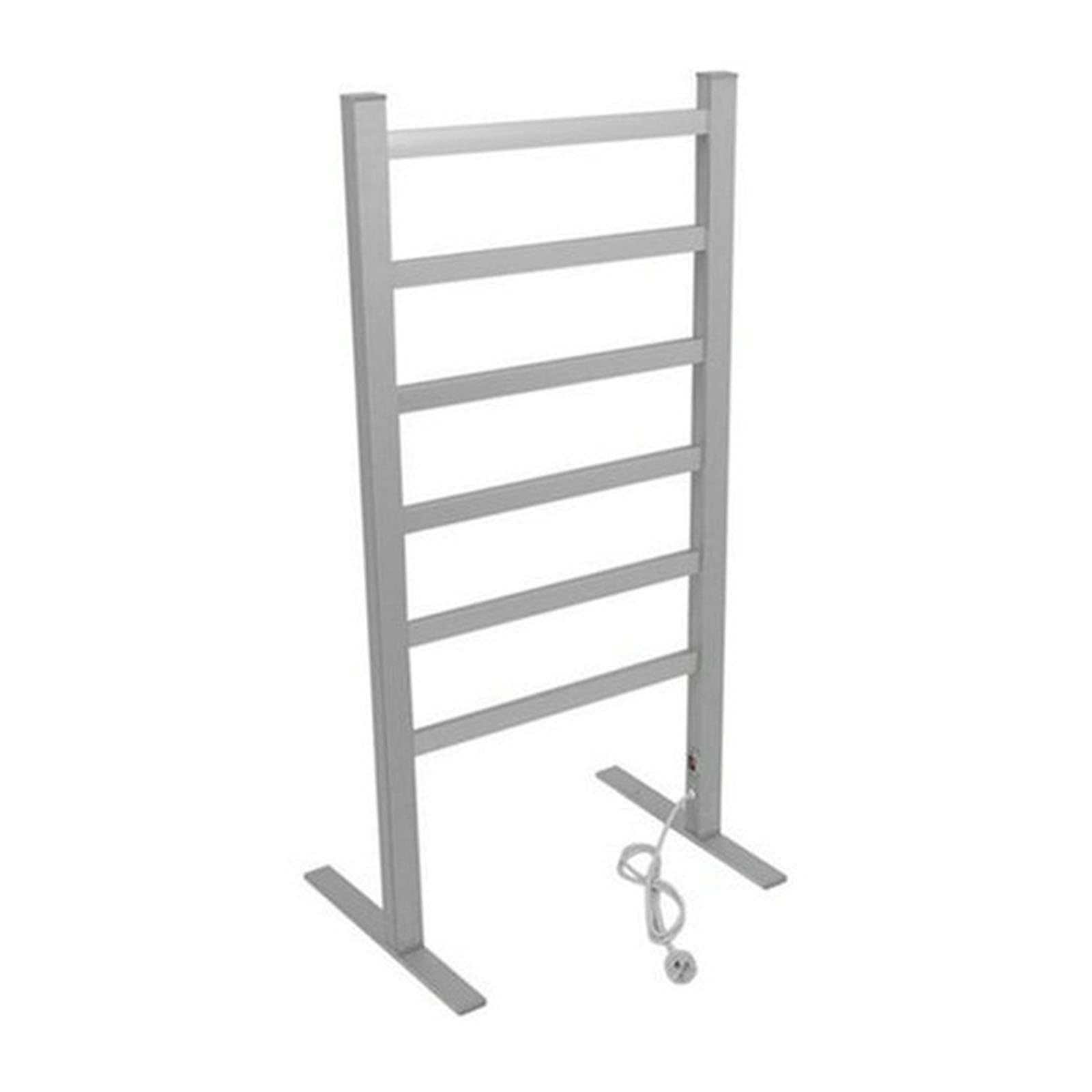 Electric Heated Towel Rack - 6-Bar Floor Standing Towel Warmer with Waterproof Switch, Space-Saving Aluminum Design for Bathroom, Spa & Luxury Home Use
