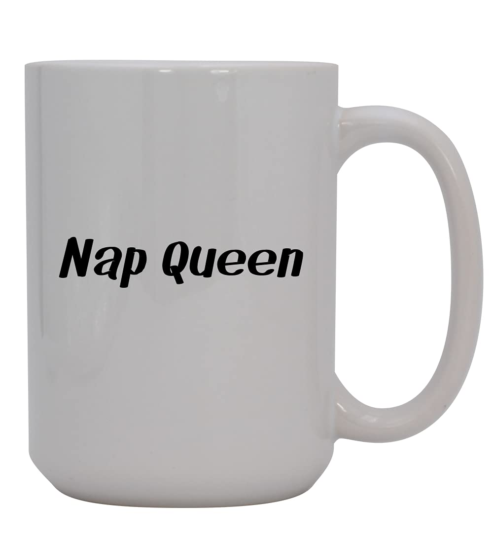 Nap Queen - 15oz Ceramic White Coffee Mug with Handle, Perfect for Home, Office & Gifts | Insulated Hot & Cold Beverage Cup