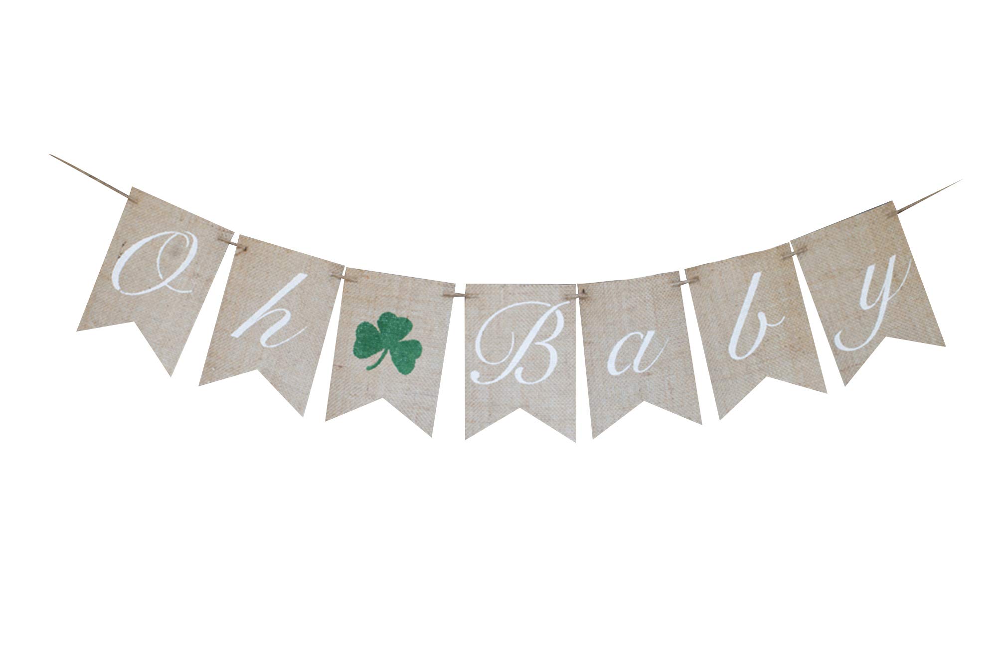 Oh Baby Shamrock Banner - St. Patrick's Day Decorations for Baby Showers, Gender Reveal Parties & Irish-Themed Celebrations | Perfect for Nursery Decor, Holiday Photo Backdrops & Festive Party Decorating