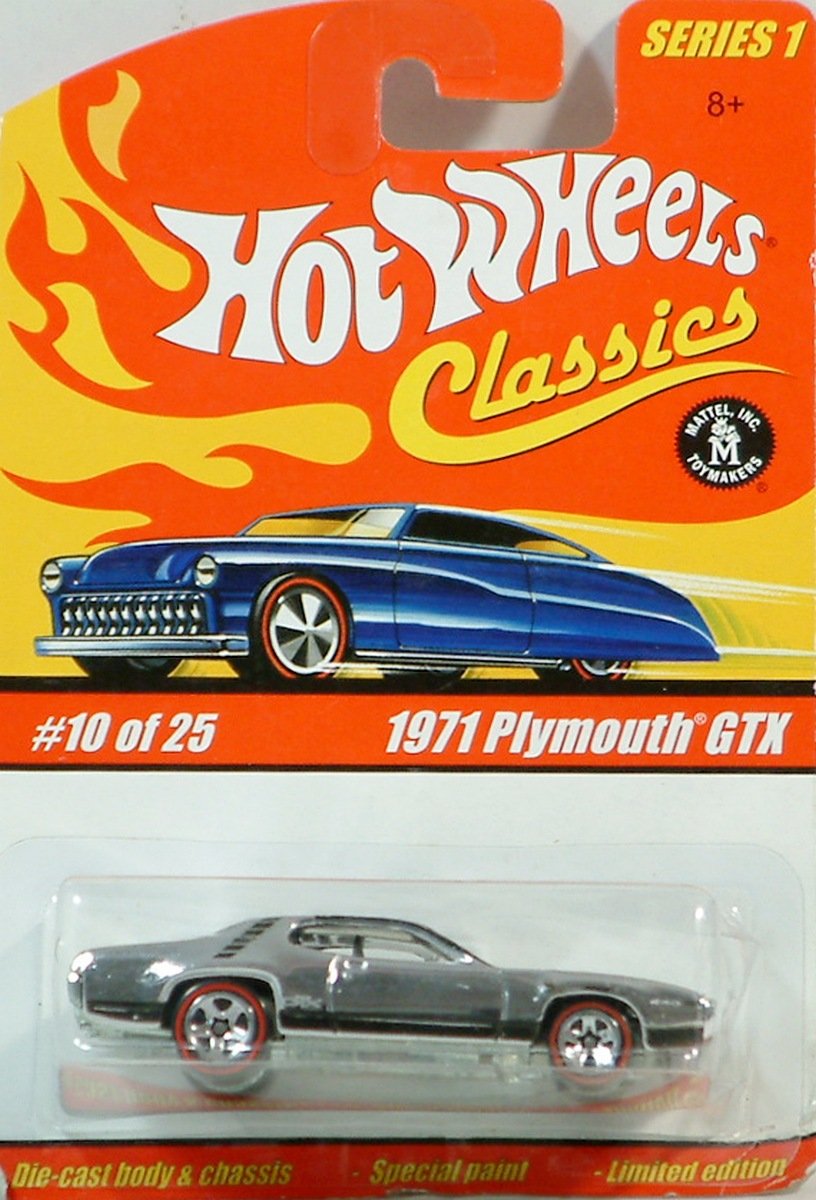 Hot Wheels Classics 1971 Plymouth GTX Diecast Car #10/25 - Collectible 1:64 Scale Model Toy for Kids & Adults, Perfect for Display, Gifts & Racing Play