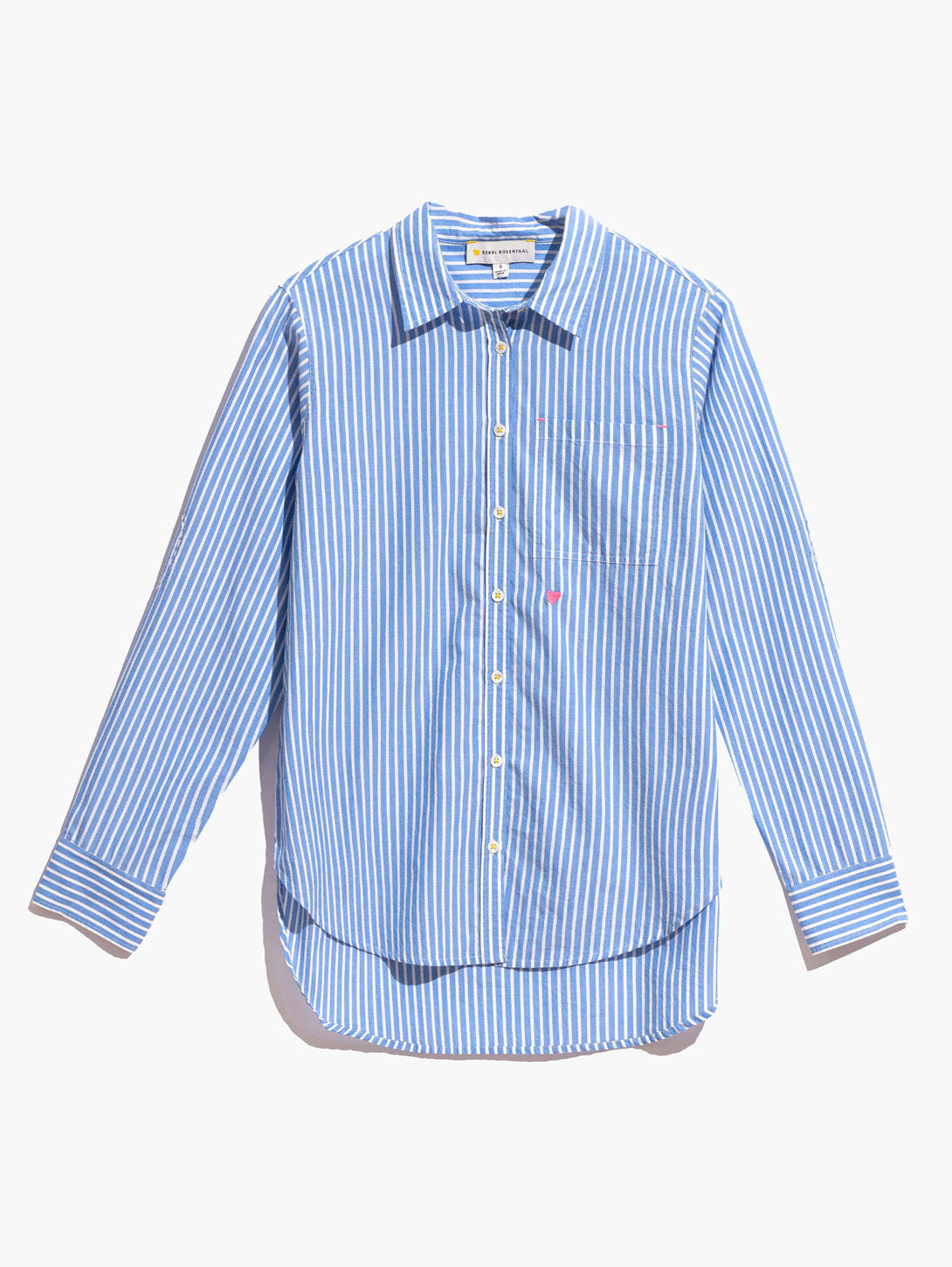Mia Stripe Shirt for Women - Soft Cotton Casual Blue & White Striped Tops - Perfect for Office, Date Night and Summer Outfits