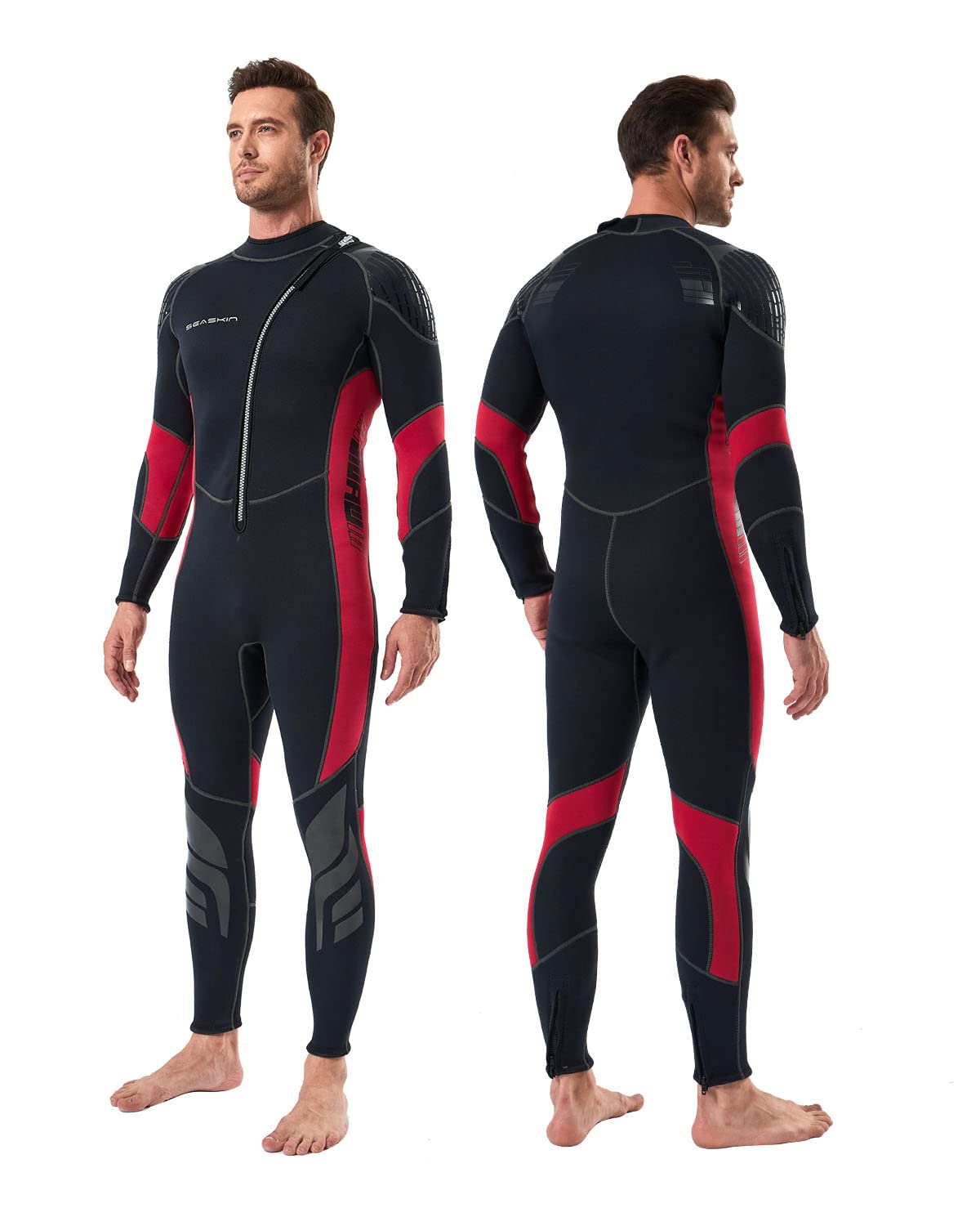 Seaskin 3mm Neoprene Full Body Wetsuit for Men & Women - Front Zip Diving Suit for Scuba, Snorkeling, Surfing & Swimming | Perfect for Warm Water Adventures & Water Sports Enthusiasts