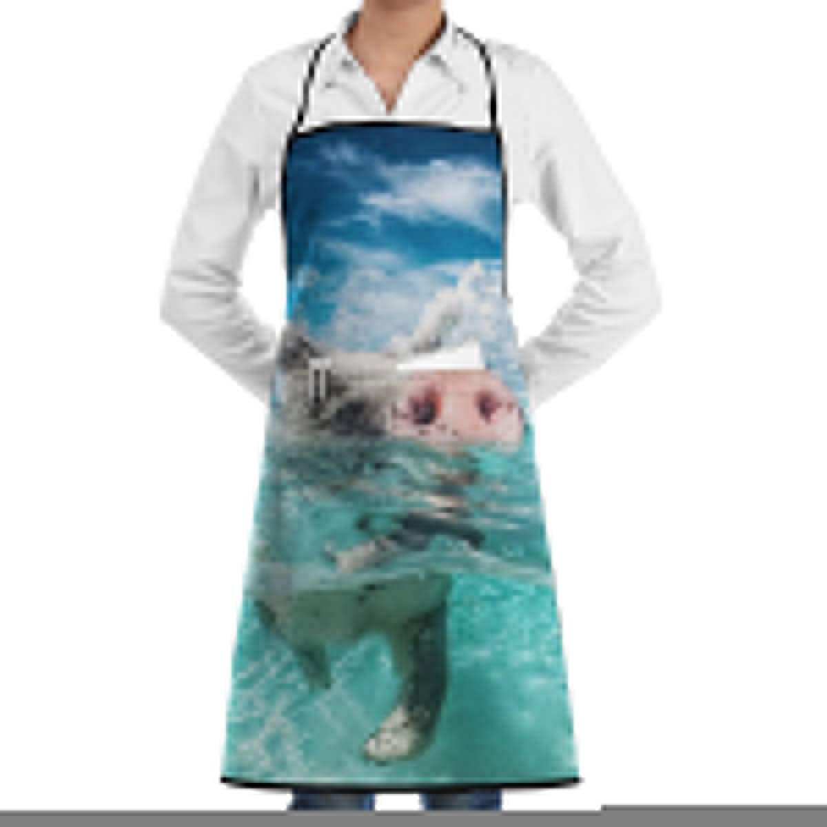 Swimming Beads Kitchen Apron for Cooking & Crafting - Black Waiter Server Apron with 1 Pocket - Durable & Stylish for Men & Women - Perfect for Restaurants, Kitchens, and Craft Workshops