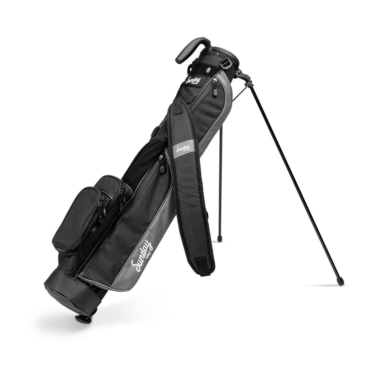 Sunday Golf LOMA BAG - Lightweight Stand Golf Bag in Matte Black | Perfect for Weekend Golfers & Travel | Water-Resistant & Durable Design