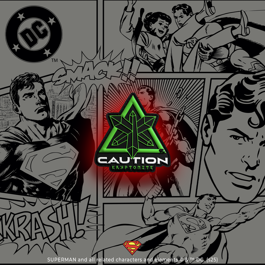 Superman Kryptonite Glow in The Dark Embroidered Iron-On Patch - Perfect for Cosplay, Jackets & Backpacks