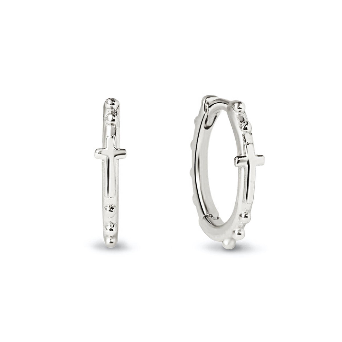 Cross Bead Mini Hoops - Dainty Gold Plated Earrings for Women | Perfect for Everyday Wear, Gifts & Layering Jewelry