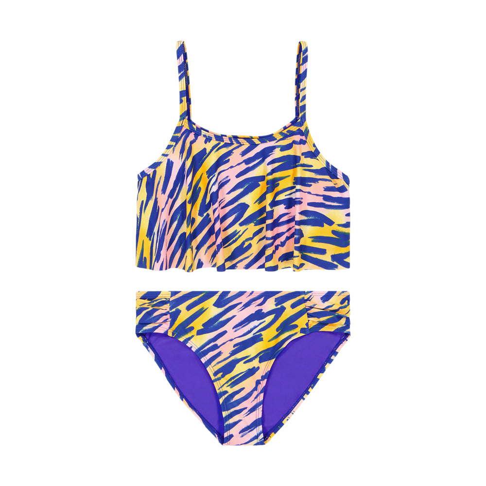 Under Armour Girls' Youth Brush Zebra Bikini 2-Piece Swimsuit | Quick-Dry UV Protection Swimwear for Beach, Pool & Summer Activities