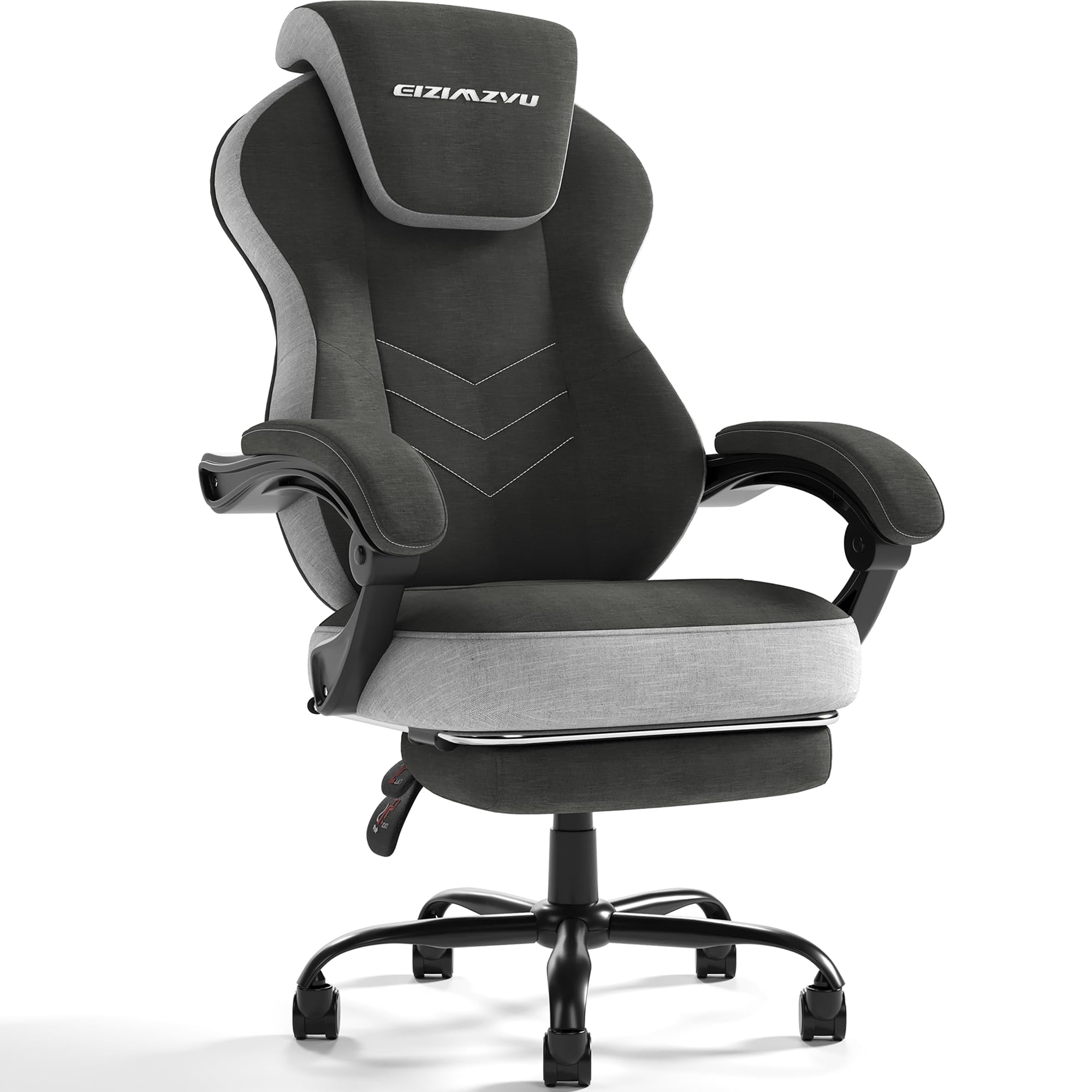 Ergonomic Office Chair with Adjustable Headrest & Footrest - High Back Computer Desk Chair with Linkage Armrests - Reclining Swivel Chair for Home & Executive Office - Perfect for Long Work Hours & Gaming (Black)