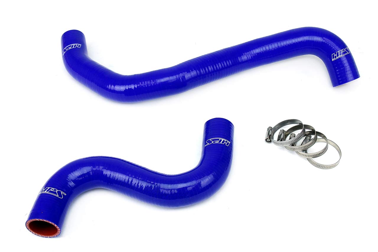 HPS 57-1052-BLUE High Performance Blue Silicone Radiator Coolant Hose Kit - Perfect for Car Engine Cooling System Upgrades & Maintenance