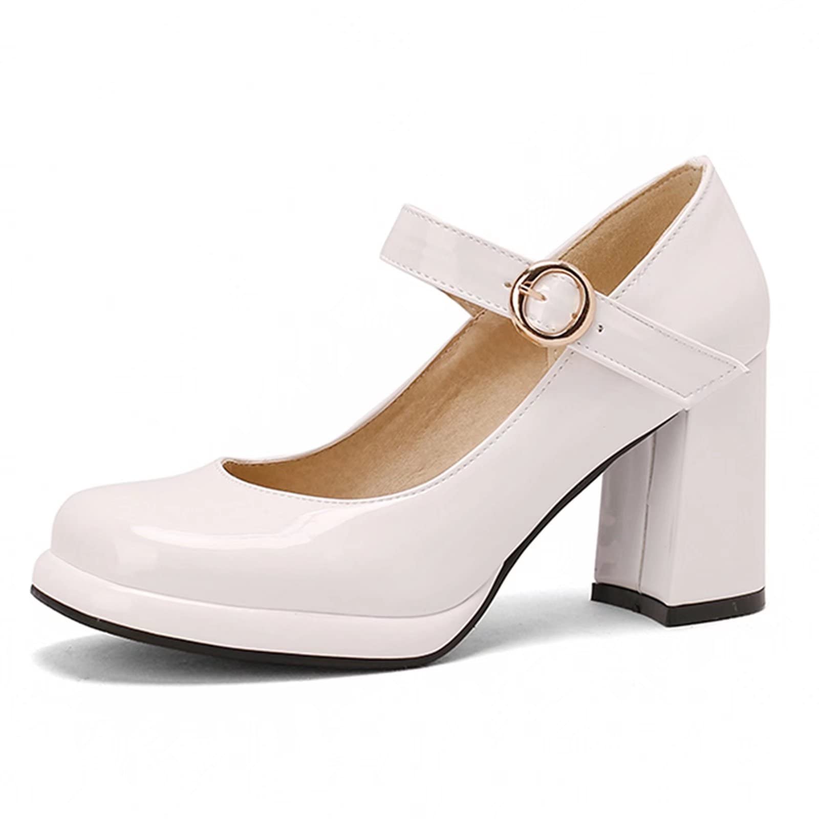 Women's Platform Mary Jane Pumps - Round Toe Block Heel Dress Shoes for Work, Party & Special Occasions