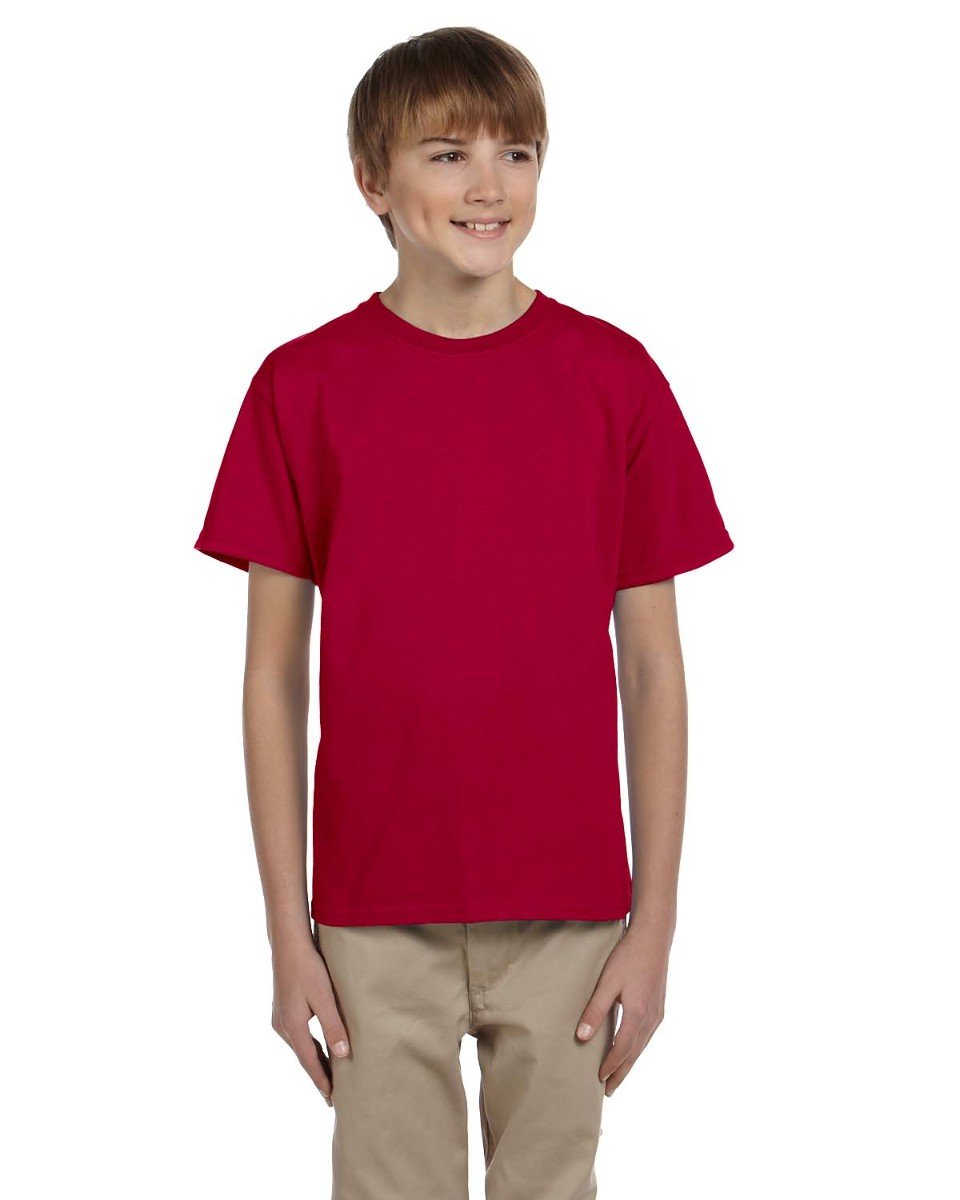 Fruit of the Loom HD Cotton Youth Short Sleeve T-Shirt 3930BR - Soft Comfortable Kids Tee for School, Play & Everyday Wear