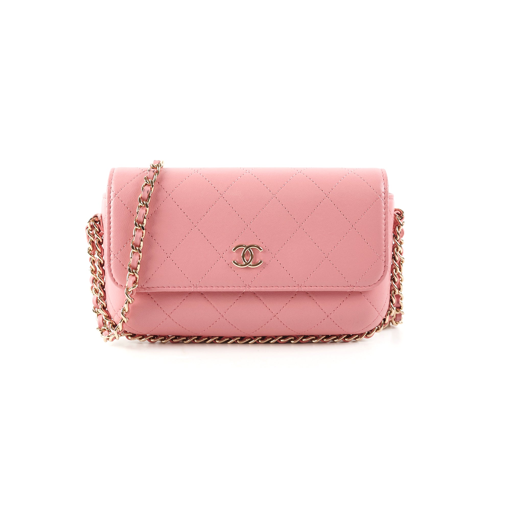 Chanel Seasonal Flap Bag Pink Microchip Leather Crossbody Purse - Luxury Designer Handbag for Women, Perfect for Parties, Dating & Special Occasions
