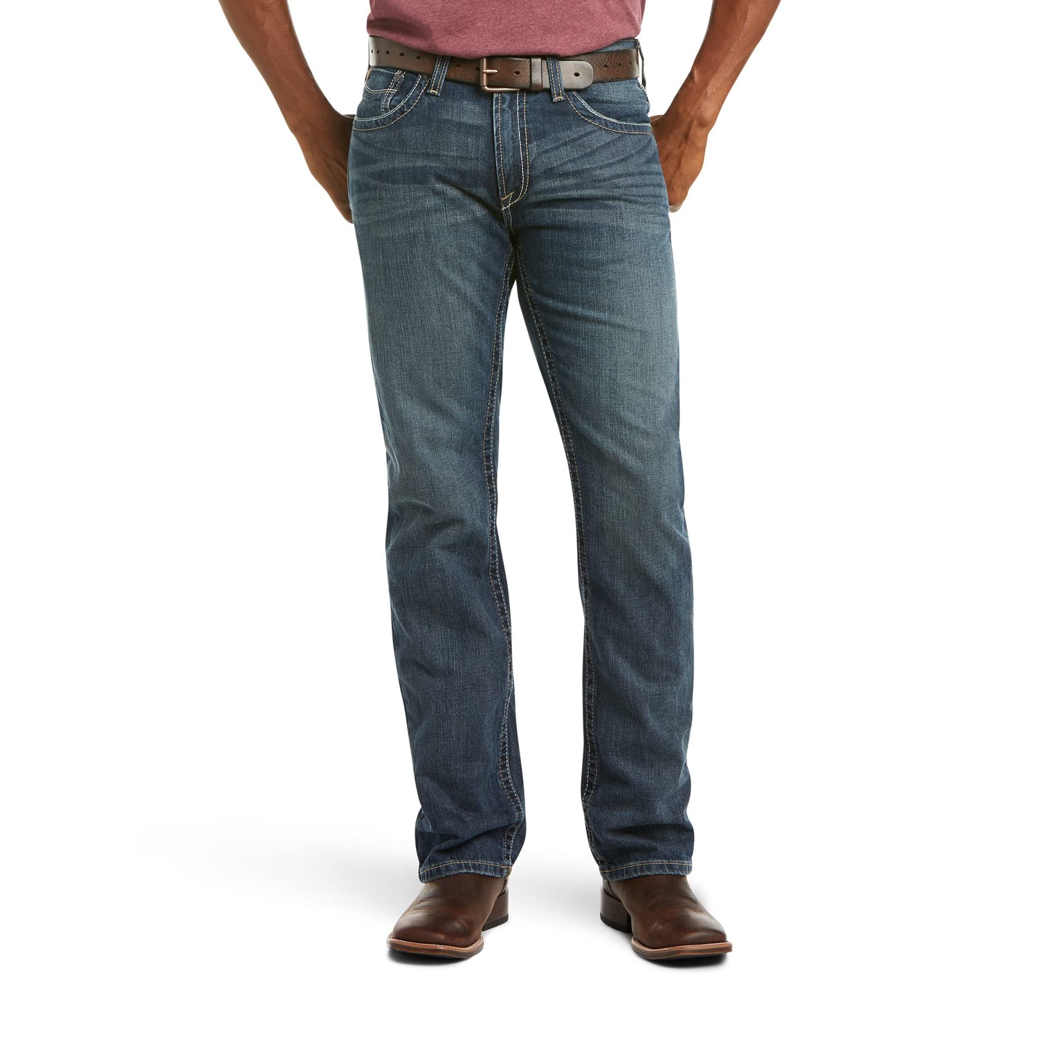 ARIAT Men's M5 Slim Stackable Straight Leg Jean - Comfortable Stretch Denim Pants for Work, Casual Wear & Outdoor Activities