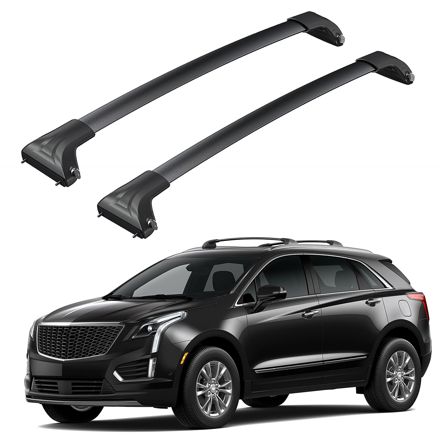 2024 Aluminum Car Roof Rack Cross Bars for Cadillac XT5 (2017-2025 Models) - Lockable Cargo Carrier for Kayak, Canoe, Bike & Snowboard | Perfect for Road Trips & Outdoor Adventures