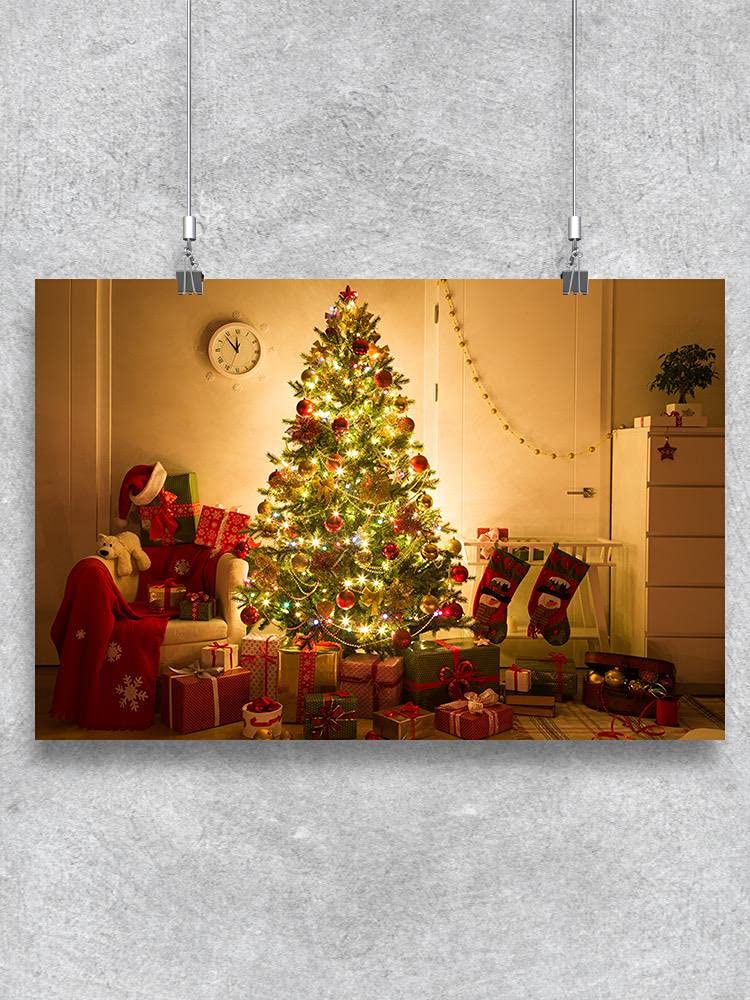 Smartprints Festive Christmas Tree Wall Art Poster - Holiday Home Decor for Living Room, Bedroom & Office
